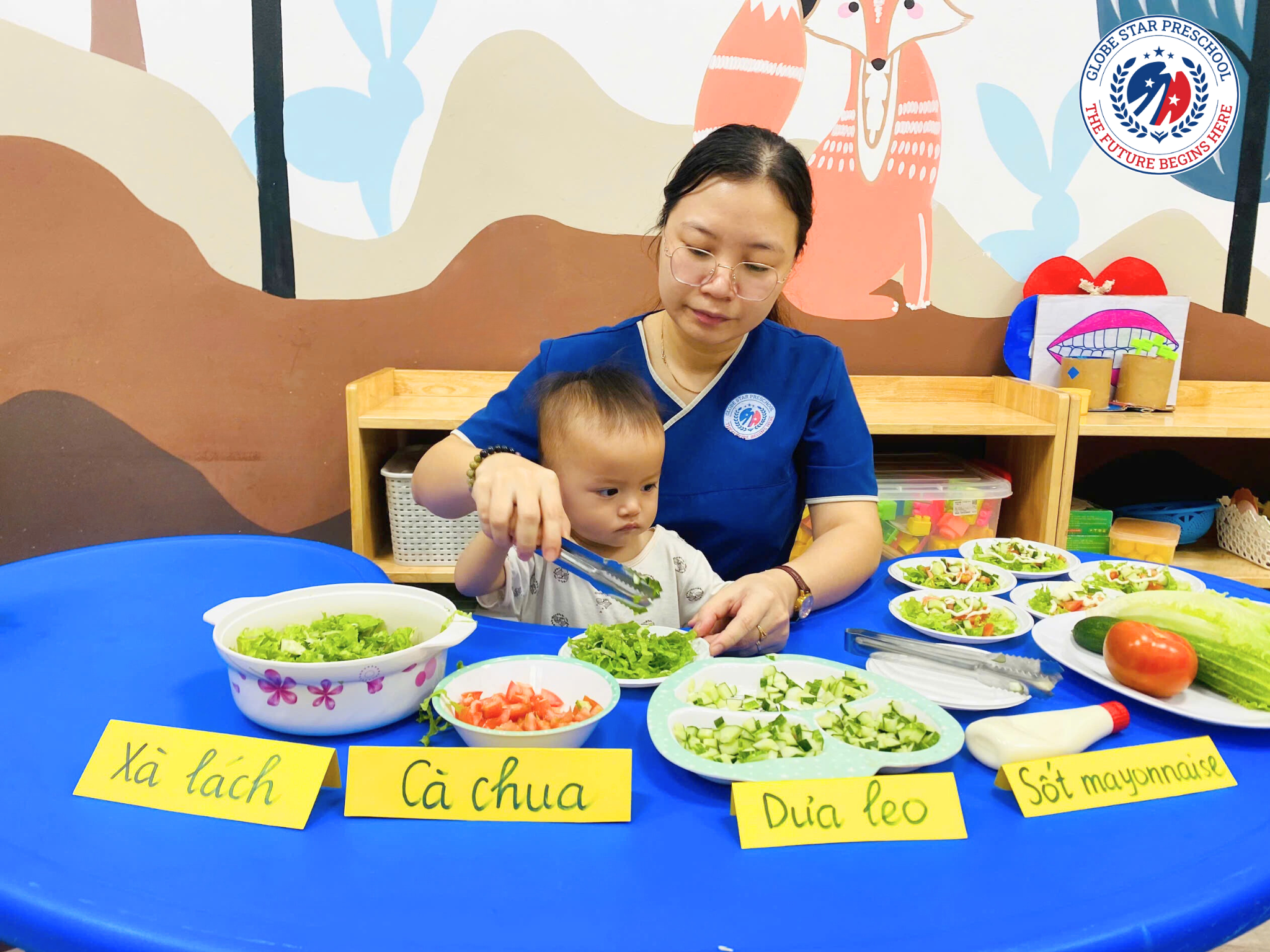 co tro cung rau salad